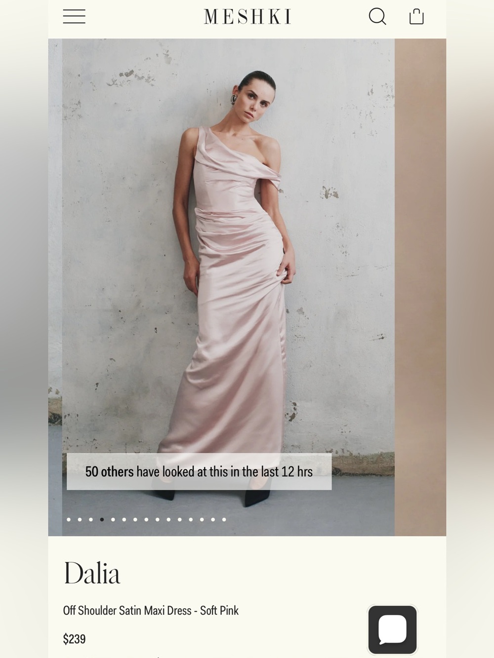 Dalia One-Shoulder Satin Maxi Dress — Soft Pink